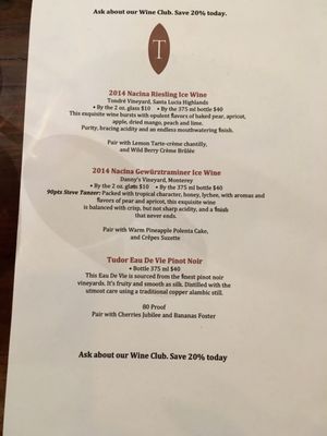 Menu photo 2 Tudor Wines Paso Robles, CA Menu photo 2 Tudor Wines Paso Robles, CA
