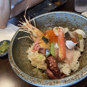 Wa Izakaya - SGV - WA Chirashi with Fresh Wasabi and Miso Soup - Sushi Bars Near Me - San Gabriel, California
