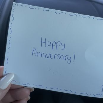 In Bloom - Handwritten happy anniversary card from the Restaurant stuff - New American Near Me - Paso Robles, California