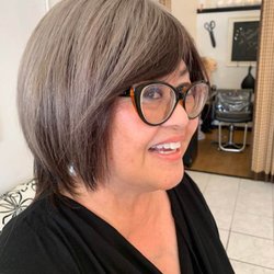 Charles of Laguna - Wig was custom colored from a blonde to trendy grey on darkest brown.