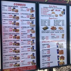 Drive thru menu