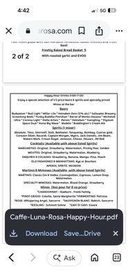 Menu photo 1 Caffe Luna Rosa Delray Beach, FL