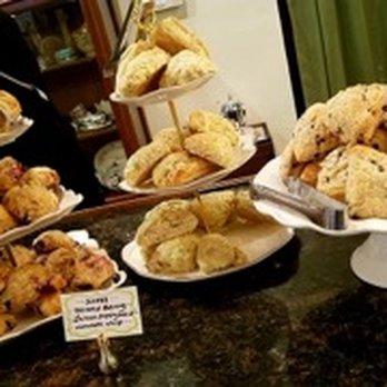 The Hidden Tea Room - 3 scone options - lemon poppyseed, chocolate chip, and mixed berry - Tea Rooms Near Me - Lodi, California