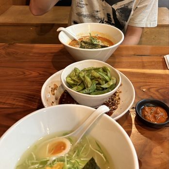 Kansui Ramen - Tan-Tan Ramen on top, Yuzu Shio Wonton Ramen in the lower portion of the photo. - Ramen Near Me - Westlake Village, California