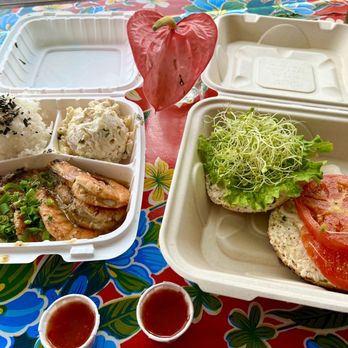 Wake Up Coffee Bar - Garlic shrimp plate + fisherman's breakfast - Coffee & Tea Near Me - Hanalei, Hawaii Wake Up Coffee Bar - Garlic shrimp plate + fisherman's breakfast - Coffee & Tea Near Me - Hanalei, Hawaii