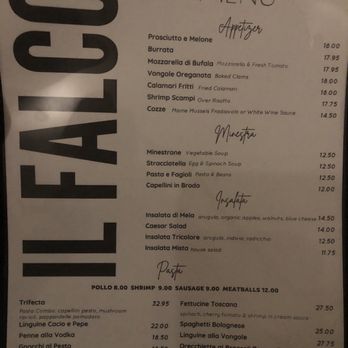 Il Falco - Appetizers, Minestera, Insalata and Pasta on this page - Italian Near Me - Long Island City, New York