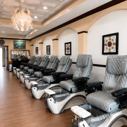 VIP Spa Nails - Pedicure chairs. Six pedicures, $30 to $80 -- the menu card comes to you once you're seated.