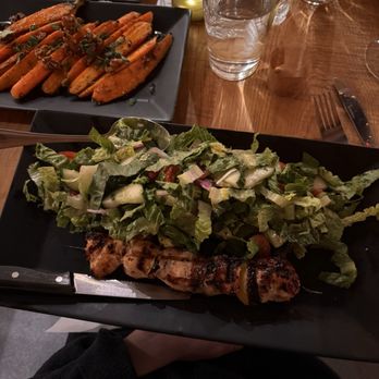 Stone Cut Bistro - Dee's Salad with a Thai chicken kabob - Mediterranean Near Me - Toledo, Ohio