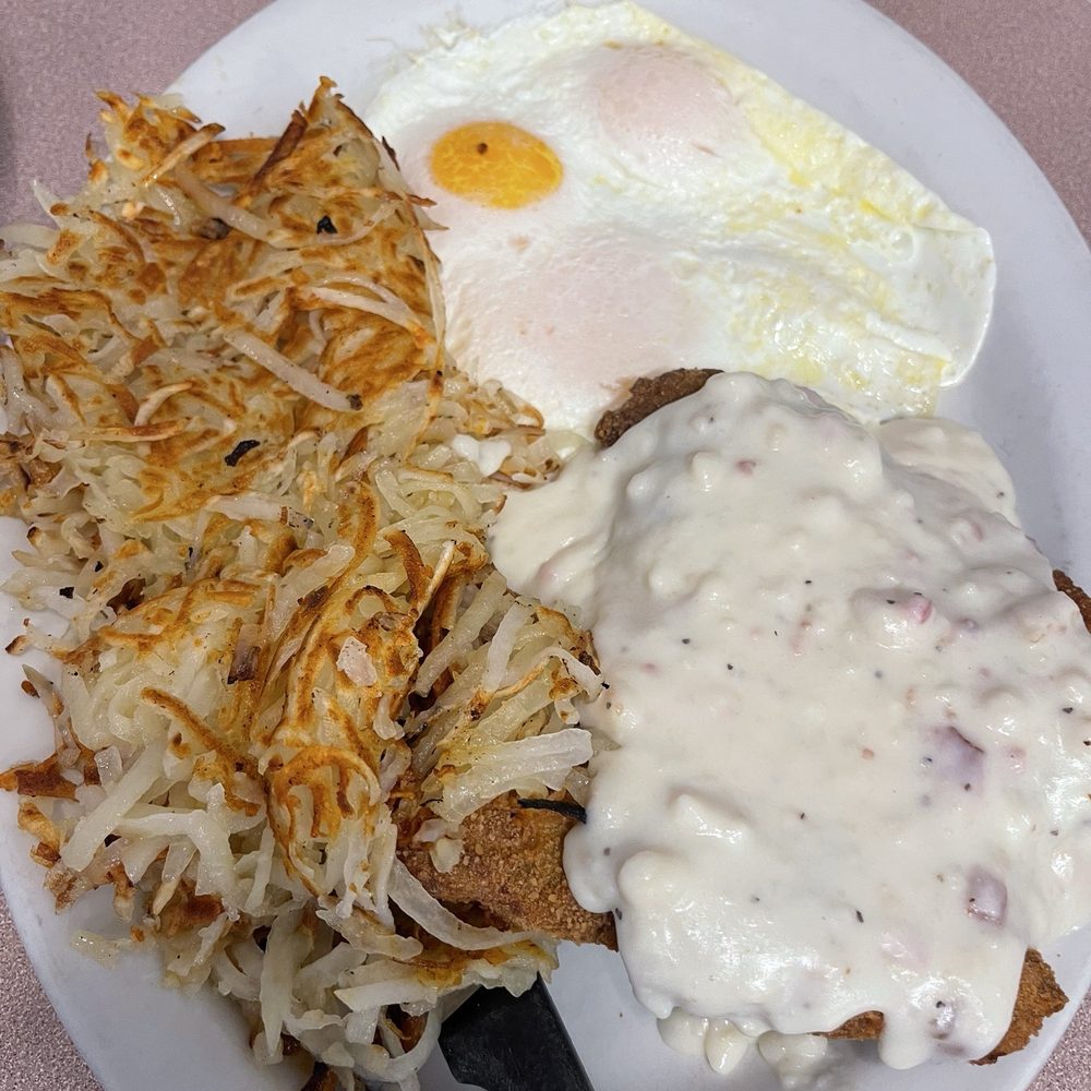 Mil’s Diner - Country fried steak (standard) with over easy eggs - Diners Near Me - Milpitas, California Mil’s Diner - Country fried steak (standard) with over easy eggs - Diners Near Me - Milpitas, California