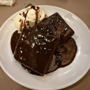 Big Fish Grill Rehoboth - The Double Chocolate Cake with Vanilla Ice Cream! Delicious. Highlight of the meal. - Seafood Near Me - Rehoboth Beach, Delaware