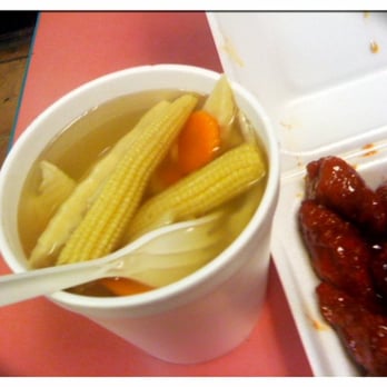Orient Express - a bowl of soup with corn and carrots - Chinese Near Me - San Jose, California
