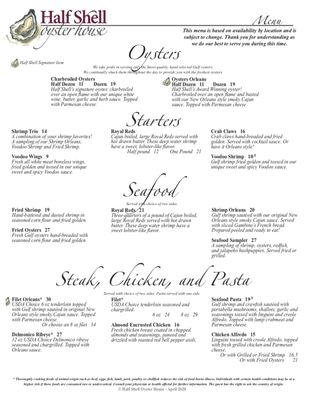 Menu photo 6 Half Shell Oyster House Flowood, MS