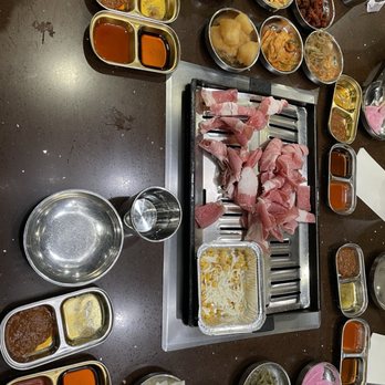 ToBang - Beef belly, cheese corn, sauces, banchan (kimchi is so good!), lettuce, rice wrap - Korean Near Me - Santa Clara, California ToBang - Beef belly, cheese corn, sauces, banchan (kimchi is so good!), lettuce, rice wrap - Korean Near Me - Santa Clara, California