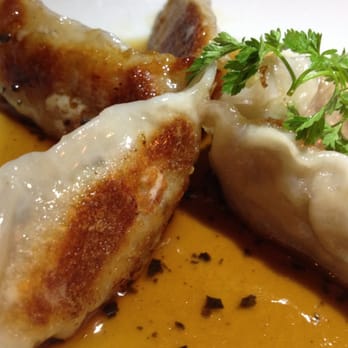 Minami - Jidori Chicken and Foie Gras gyoza with truffle dashi consommé - Japanese Near Me - Vancouver, British Columbia Minami - Jidori Chicken and Foie Gras gyoza with truffle dashi consommé - Japanese Near Me - Vancouver, British Columbia