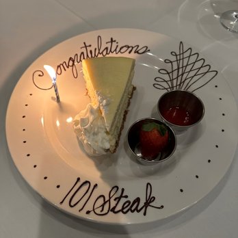 101 Steak - Celebration dessert for a promotion - Seafood Near Me - Atlanta, Georgia