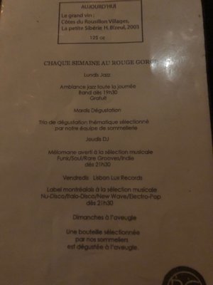 Menu photo 5 Le Rouge Gorge Montreal, QC Menu photo 5 Le Rouge Gorge Montreal, QC