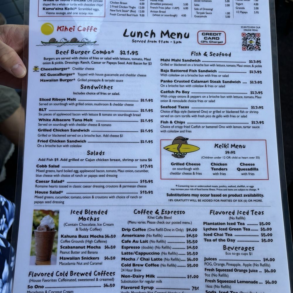Kihei Caffe - Menu as of 9/30/24 - Hawaiian Near Me - Kihei, Hawaii Kihei Caffe - Menu as of 9/30/24 - Hawaiian Near Me - Kihei, Hawaii