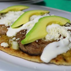 El Huarache de Mexico - Huarache Azteca.. Added avocado and sour cream. SO. DELICIOUS.
