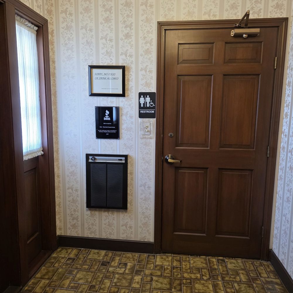 Weir Funeral Home - Unisex restroom by entrance - Funeral Services & Cemeteries Near Me - Malden, Massachusetts Weir Funeral Home - Unisex restroom by entrance - Funeral Services & Cemeteries Near Me - Malden, Massachusetts