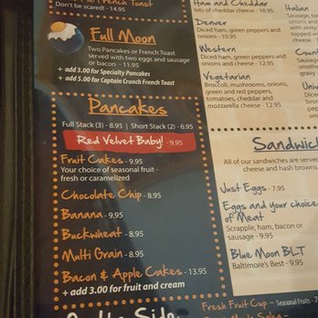 Blue Moon Cafe - Menu - Breakfast & Brunch Near Me - Baltimore, Maryland