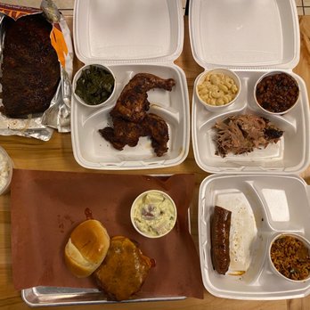 Monk's BBQ - Pork ribs, chicken, pulled pork, brisket burger, & sausage. W/collard greens, Mac n cheese, baked beans, dirty rice, & potato salad. - Barbeque Near Me - Purcellville, Virginia Monk's BBQ - Pork ribs, chicken, pulled pork, brisket burger, & sausage. W/collard greens, Mac n cheese, baked beans, dirty rice, & potato salad. - Barbeque Near Me - Purcellville, Virginia