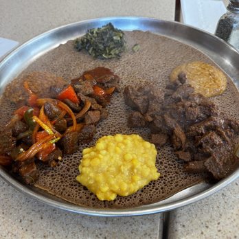 Gojo Ethiopian - 17. Key Wet, 10. Awaze Tibs, gluten free injera - Ethiopian Near Me - Nashville, Tennessee