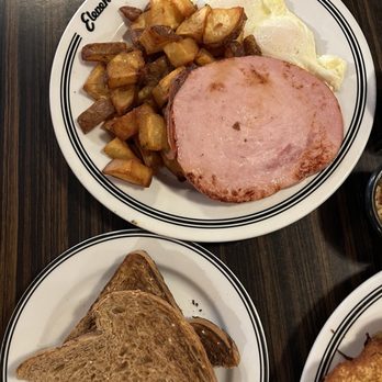 Eleven City Diner - Three eggs any style served with potatoes choice or bacon, sausage or ham, and toast - Diners Near Me - Chicago, Illinois Eleven City Diner - Three eggs any style served with potatoes choice or bacon, sausage or ham, and toast - Diners Near Me - Chicago, Illinois
