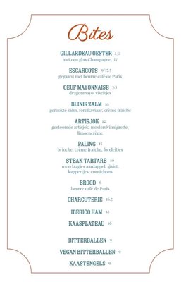 Menu photo 1 Bar Kaspar Amsterdam, NH Menu photo 1 Bar Kaspar Amsterdam, NH