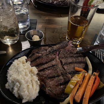 Branded Chophouse - Porterhouse mashed potato's vegetable medley and cowboy butter. - Steakhouses Near Me - Boonsboro, Maryland