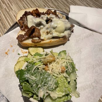 Stonefire Grill - Tritip bbq sandwich and Caesar salad. - Salad Near Me - Torrance, California Stonefire Grill - Tritip bbq sandwich and Caesar salad. - Salad Near Me - Torrance, California
