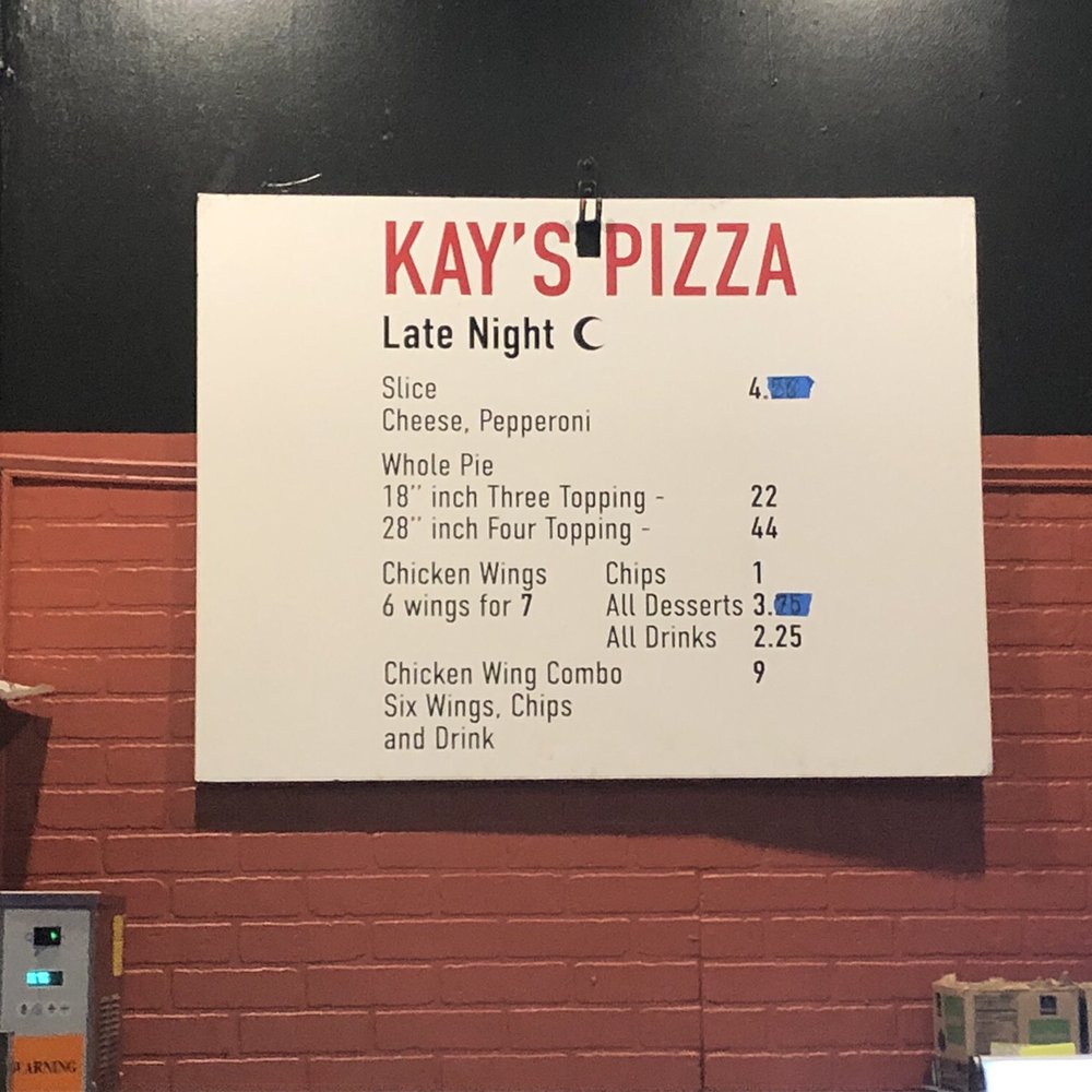 I'm assuming it used to be $4 per slice, but they decided to add a piece of tape with $0.50 on it for a total of $4.50. I'm assuming it used to be $4 per slice, but they decided to add a piece of tape with $0.50 on it for a total of $4.50.