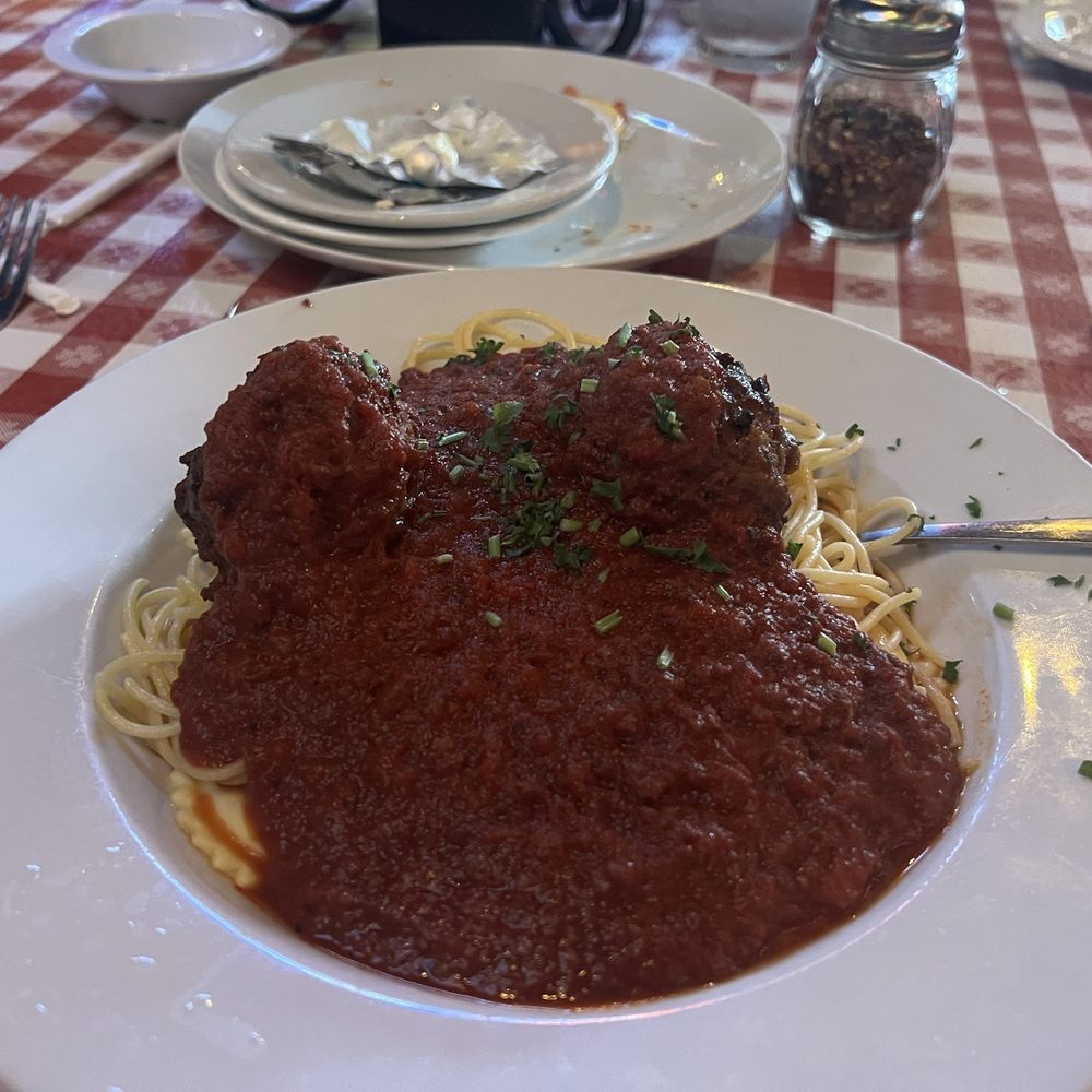 Miceli's - 1/2 Spaghetti & 1/2 Ravioli with meatballs. - Italian Near Me - Los Angeles, California Miceli's - 1/2 Spaghetti & 1/2 Ravioli with meatballs. - Italian Near Me - Los Angeles, California