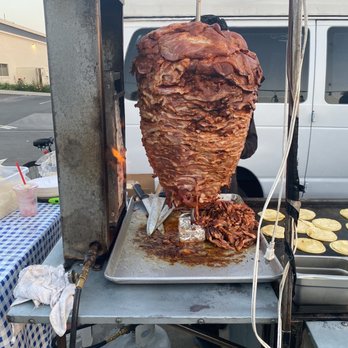 Tacos El May - Al pastor meat - Street Vendors Near Me - Westminster, California