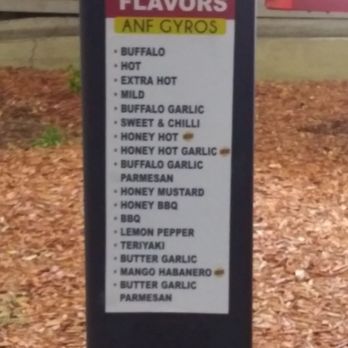 Anf Gyros and Grill - Wing Sauce Options 03/2020 - Chicken Wings Near Me - Orlando, Florida Anf Gyros and Grill - Wing Sauce Options 03/2020 - Chicken Wings Near Me - Orlando, Florida