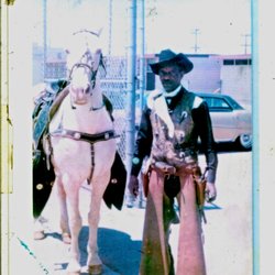 Defremery Park - Oakland Black Cowboy Association - Lonnie Scoggings, Sr. and his horse Blazer.