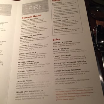 Leña Brava - Right side of menu - Seafood Near Me - Chicago, Illinois Leña Brava - Right side of menu - Seafood Near Me - Chicago, Illinois