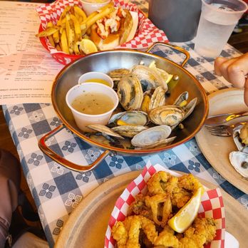Barking Crab - Fries with lobster roll, clam steamers, and deep fried clams. - Seafood Near Me - Boston, Massachusetts Barking Crab - Fries with lobster roll, clam steamers, and deep fried clams. - Seafood Near Me - Boston, Massachusetts