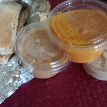 Extreme Hummus - Take Out - triple sampler wigh pita (garlic, spicy red pepper, & ... I don't remember) - Mediterranean Near Me - Citrus Heights, California Extreme Hummus - Take Out - triple sampler wigh pita (garlic, spicy red pepper, & ... I don't remember) - Mediterranean Near Me - Citrus Heights, California