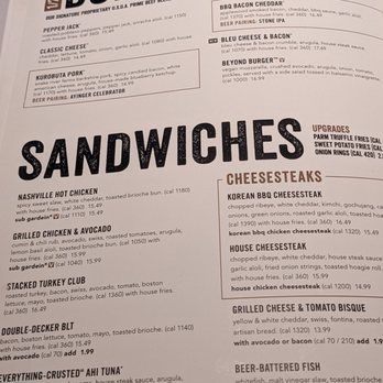 Yard House - Just one page of a very large menu - New American Near Me - Washington, DC, District of Columbia