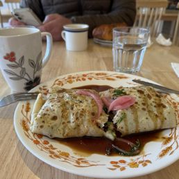 Korean pork belly crepe made with island raised pork. Korean pork belly crepe made with island raised pork.