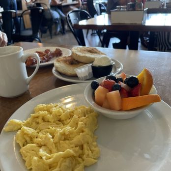 Neighbarista - Scrambled eggs, fresh fruit and an everything bagel - Breakfast & Brunch Near Me - Newhall, California Neighbarista - Scrambled eggs, fresh fruit and an everything bagel - Breakfast & Brunch Near Me - Newhall, California