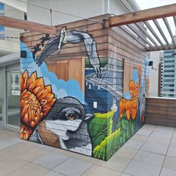 California Mural Art - Exterior rooftop mural San Francisco, CA