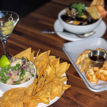 Station 16 - Shrimp Ceviche, Crispy Potstickers, Mussels & Martini. - Seafood Near Me - Sacramento, California Station 16 - Shrimp Ceviche, Crispy Potstickers, Mussels & Martini. - Seafood Near Me - Sacramento, California
