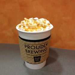 He Brews It Cafe - Caramel Macchiato w/ whipped cream