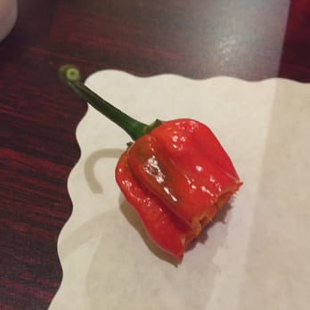 Madras Masala - The Trinidad Scorpion I brought from home to add to the heat of the food on the buffet - Indian Near Me - Ann Arbor, Michigan