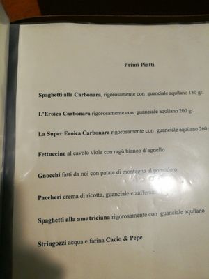 Menu photo 1 Osteria Corridore L'Aquila, AQ Menu photo 1 Osteria Corridore L'Aquila, AQ