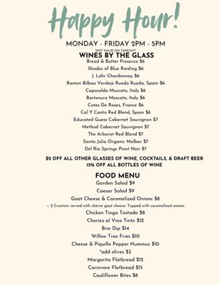 Menu photo 1 Willow Tree Tapas & Wine Prescott, AZ