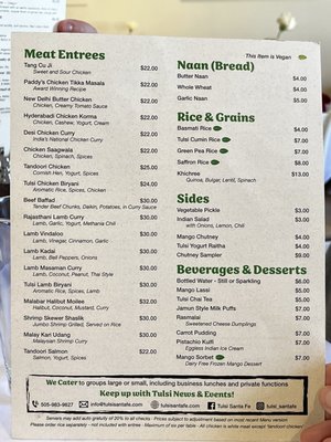 Menu photo 2 Tulsi Santa Fe, NM