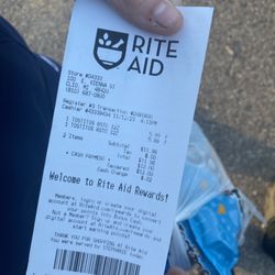 Rite Aid - The receipt that marks the price of 2 bava