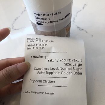 Ding Tea - They charged me for boba (when I didn't order it) and then marked it off on the cup. - Bubble Tea Near Me - Sacramento, California